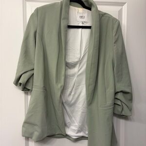 BBJ LA | Lined Open Blazer Jacket | Sage Green